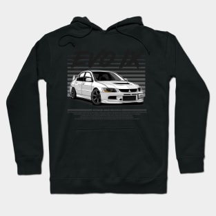 MITSUBISHI LANCER EVOLUTION IX - WHITE Hoodie